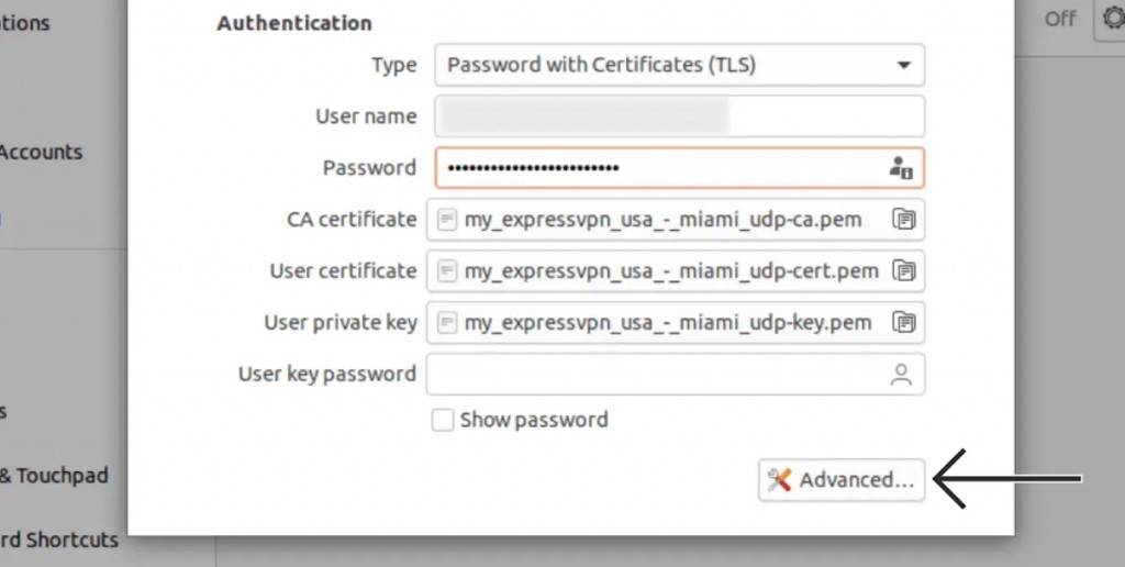 Advanced Button Network Manager Ubuntu