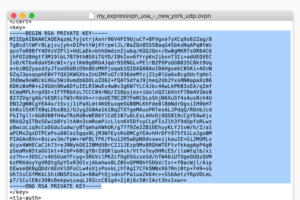 Copying Private Key Details from ExpressVPN to DD-WRT