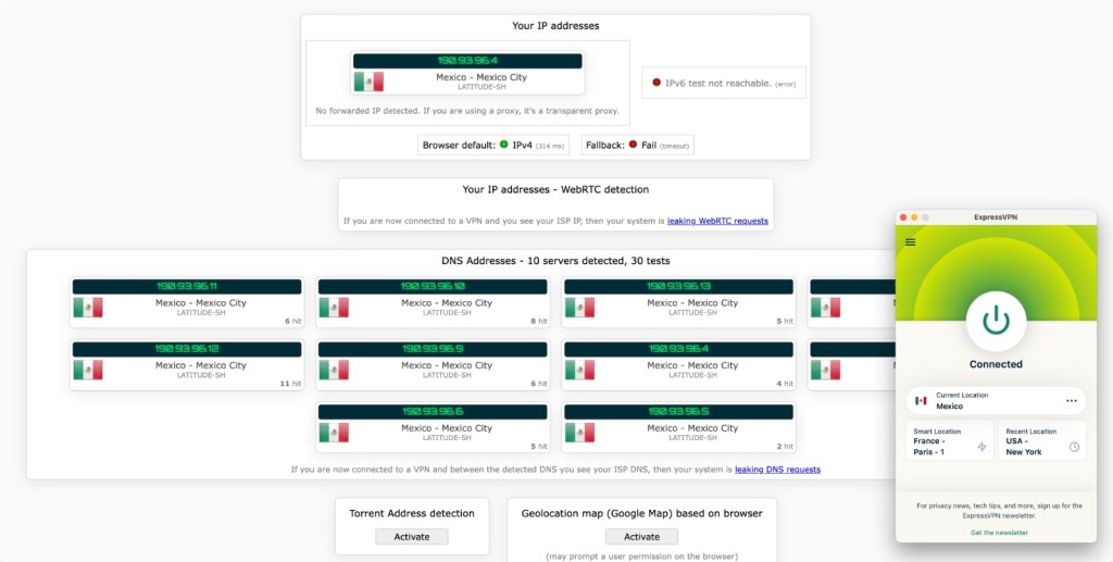ExpressVPN IP Leak Test