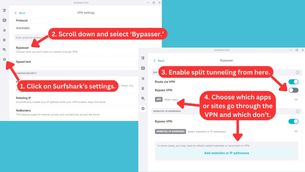 How to enable Surfshark Split Tunneling on Windows