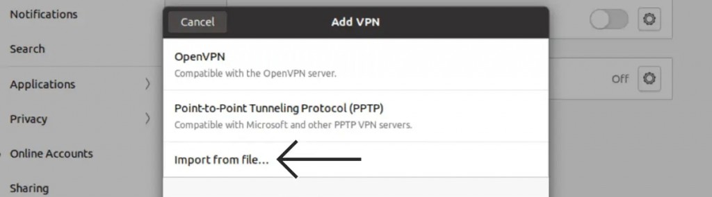 Importing OVPN File Ubuntu