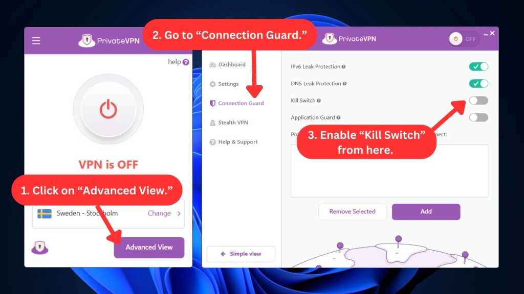 PrivateVPN Kill Switch on Windows