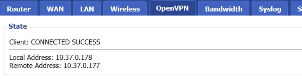 VPN Connection Status DD-WRT Router