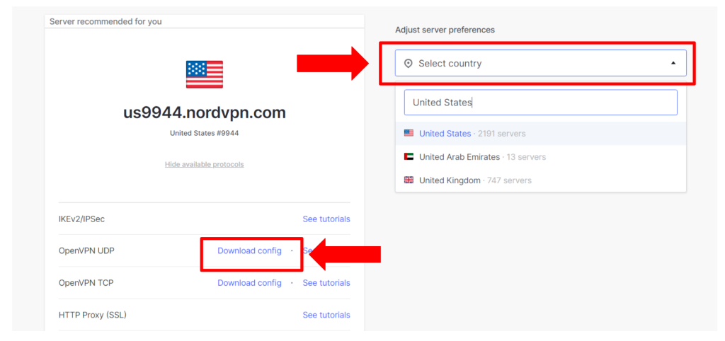 Download config. NordVPN