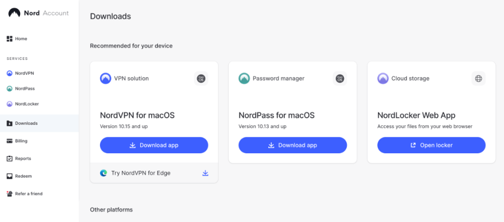 Downloading NordVPN DMG File for Max