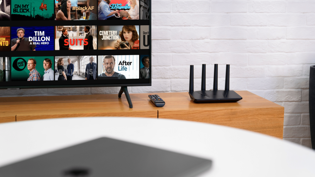 ExpressVPN Aircove Sitting Next to TV